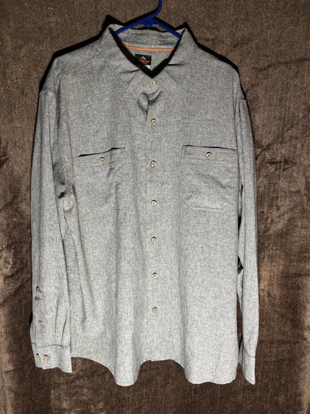 Ridgecut Men's 2XL Grey Casual Button-Down Shirt